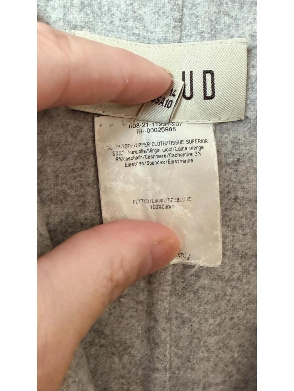 FERAUD CASHMERE BLEND TRENCH HEATHER GRAY COAT 10 - Picture 9 of 12